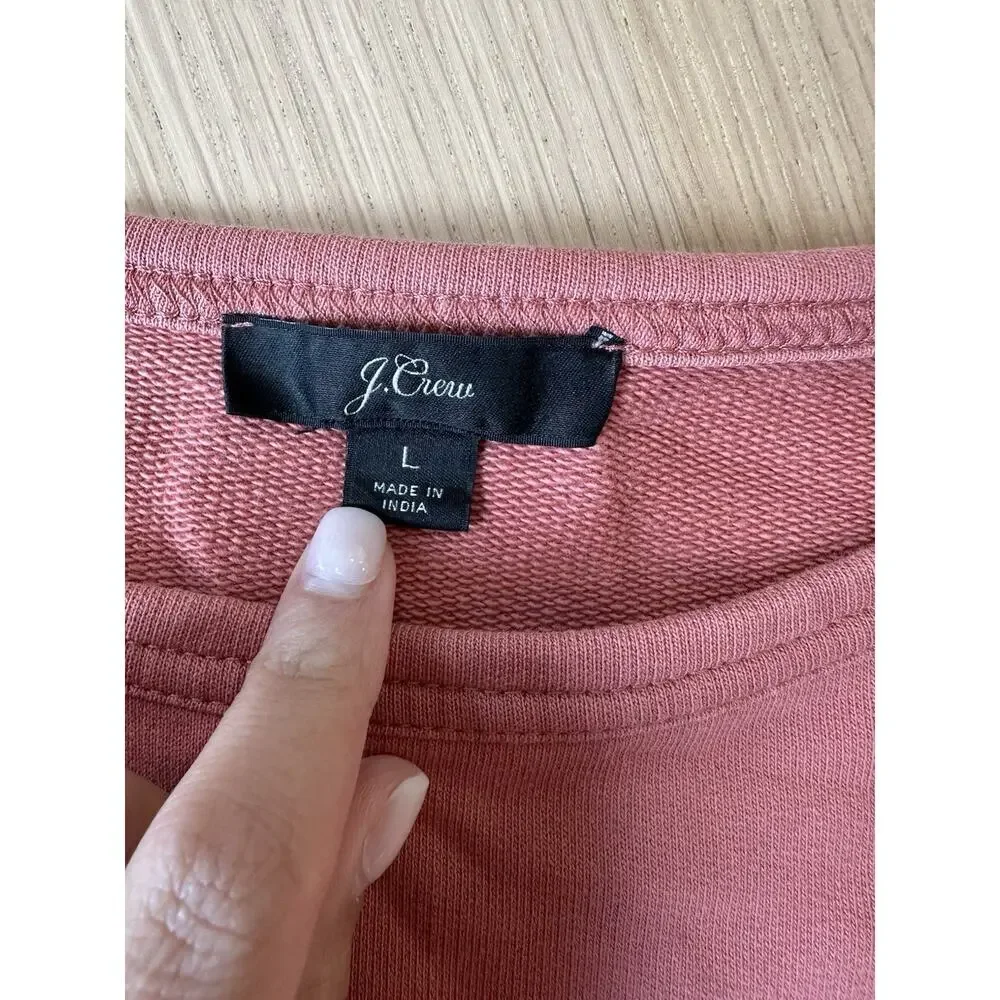 J CREW Eyelet Ruffle Eyelet Hem Sweatshirt Size Large 2633
